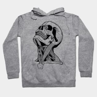 Breath of death, Anatomical Skull Line Drawing. Hoodie